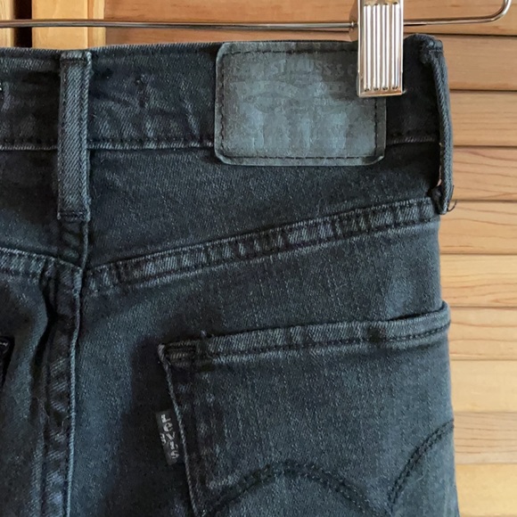 Black cropped high rise straight jeans - Picture 3 of 3